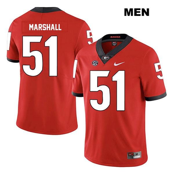 Georgia Bulldogs Men's David Marshall #51 NCAA Legend Authentic Red Nike Stitched College Football Jersey UYU4256OM